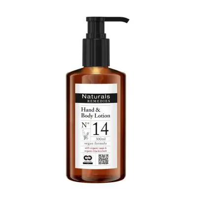 NATURALS REMEDIES - Lotion mains et corps en distributeur flacon pompe, 300 ml