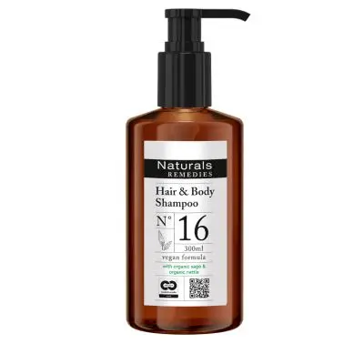 NATURALS REMEDIES - Shampooing Corps et Cheveux, distributeur flacon pompe, 300 ml