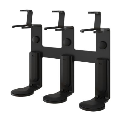 FLACON POMPE - support antivol triple, noir, à visser et à coller