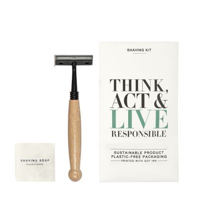 Think Act & Live Responsible set de rasage avec savon de rasage, 15g
