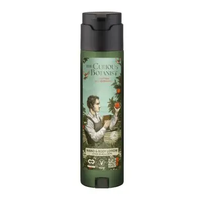 THE CURIOUS BOTANIST - Lotion Mains & Corps revitalisante dans un distributeur SHAPE, 300ml